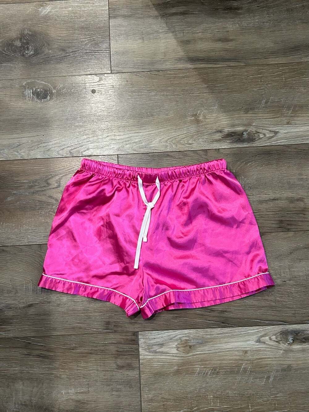 EKOUAER Women's Satin Sleepwear Shorts Pink Size L